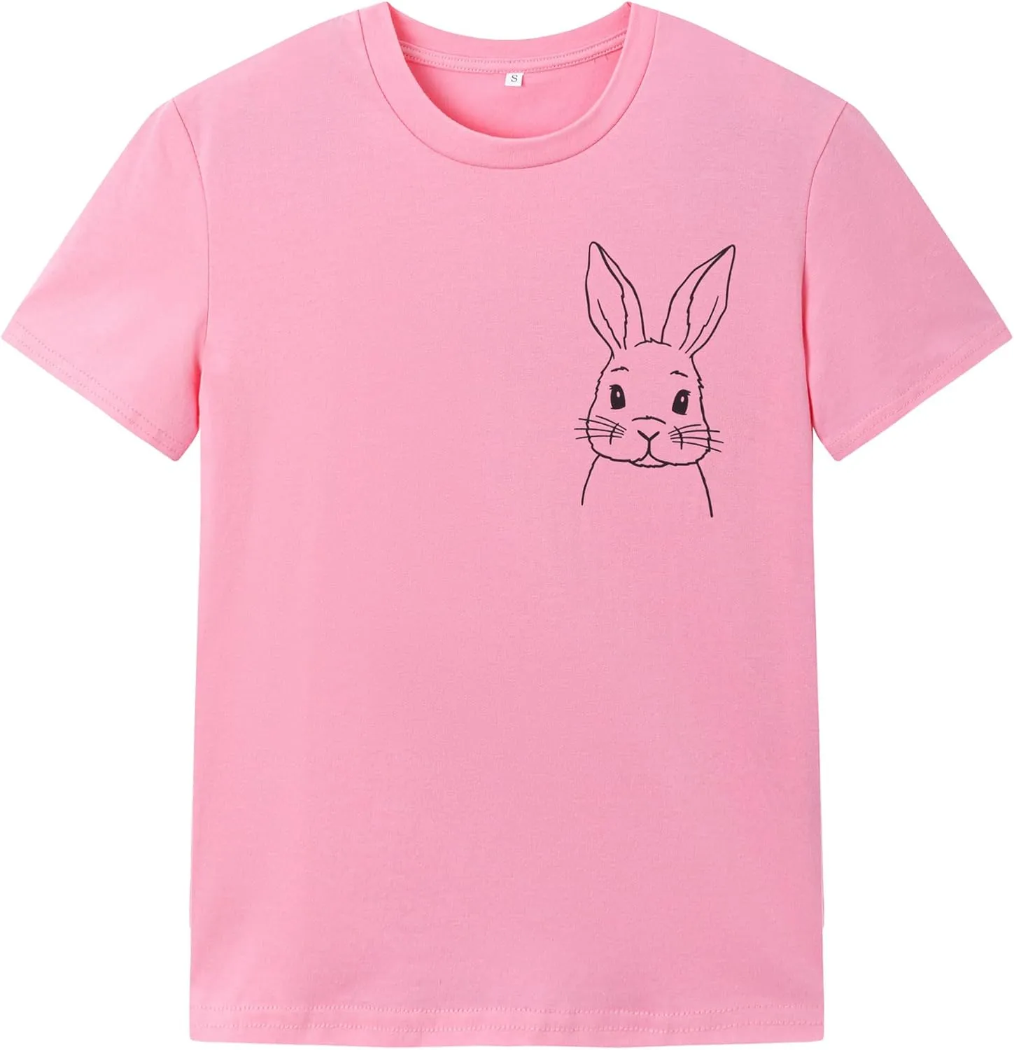 Ainuno Easter Shirts for Boys Girls Summer Short Sleeve Shirts 7-14Y Rabbit Print