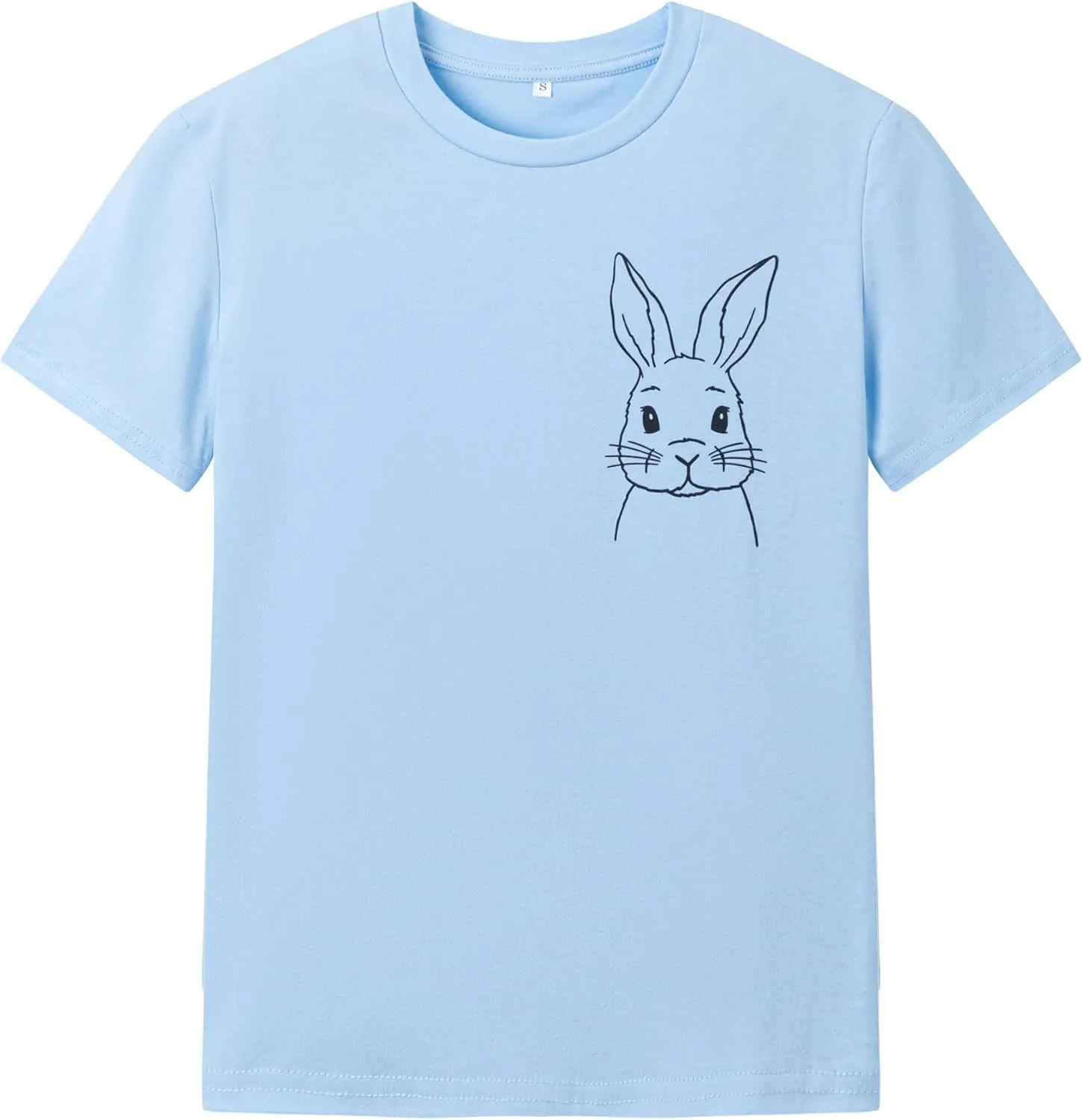 Ainuno Easter Shirts for Boys Girls Summer Short Sleeve Shirts 7-14Y Rabbit Print