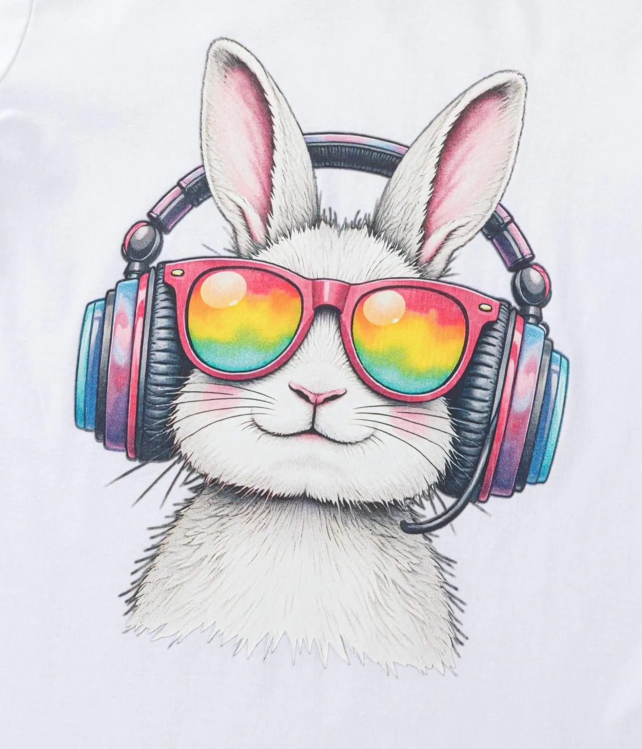 Ainuno Easter Shirts for Boys Girls Summer Short Sleeve Shirts 7-14Y Rabbit Print
