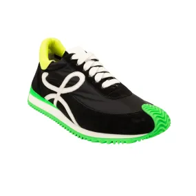 Black And Multi Flow Runner Lace Up Sneakers