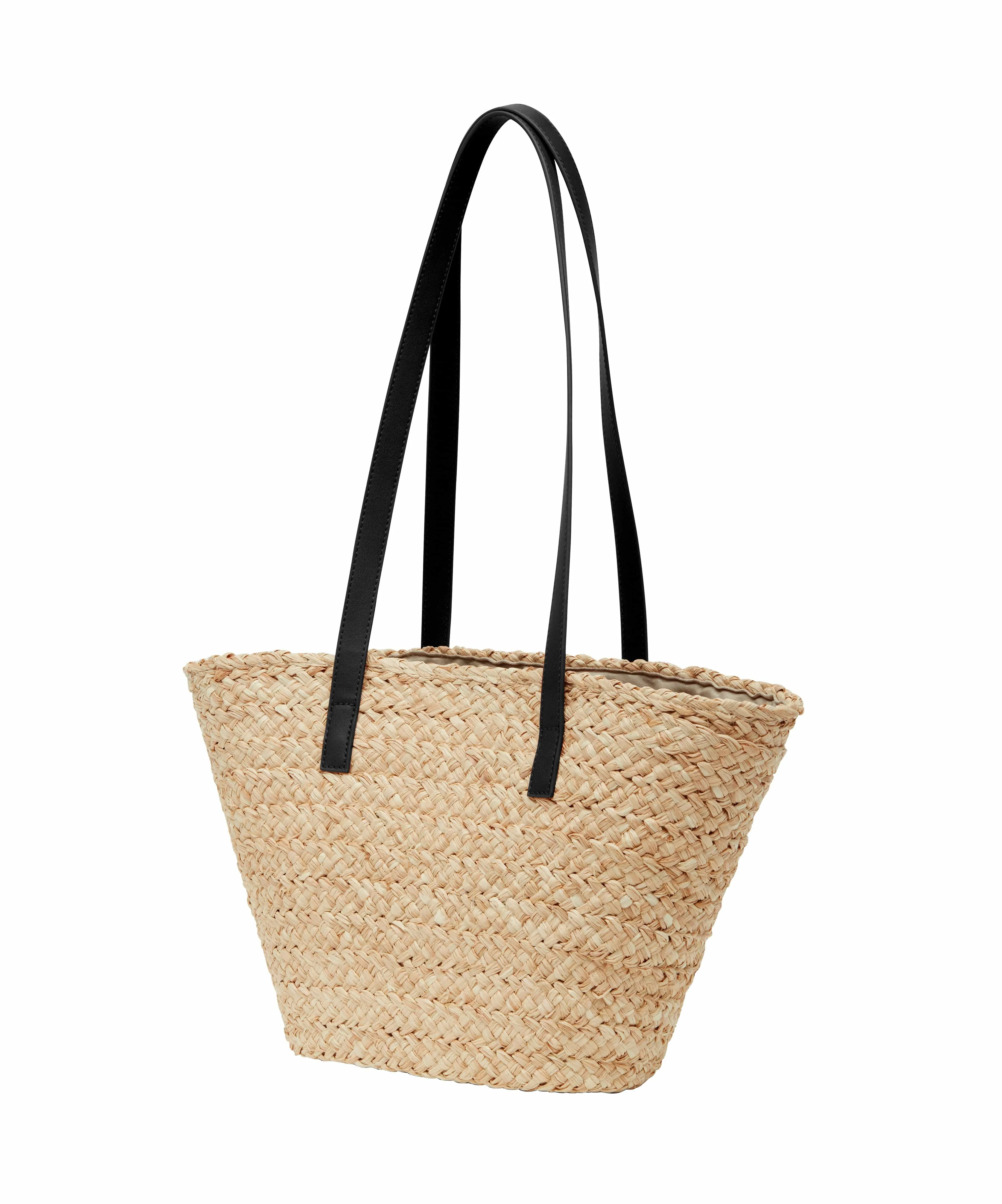 Cavalli Class CERVINIA Natural/Black Medium Straw Beach Tote Bag