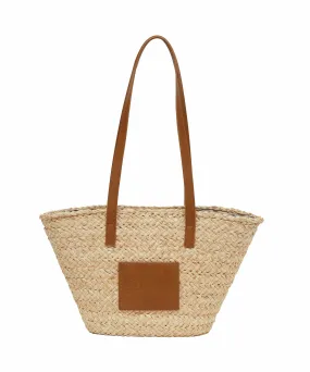 Cavalli Class CERVINIA Natural/Brown Medium Straw Beach Tote Bag
