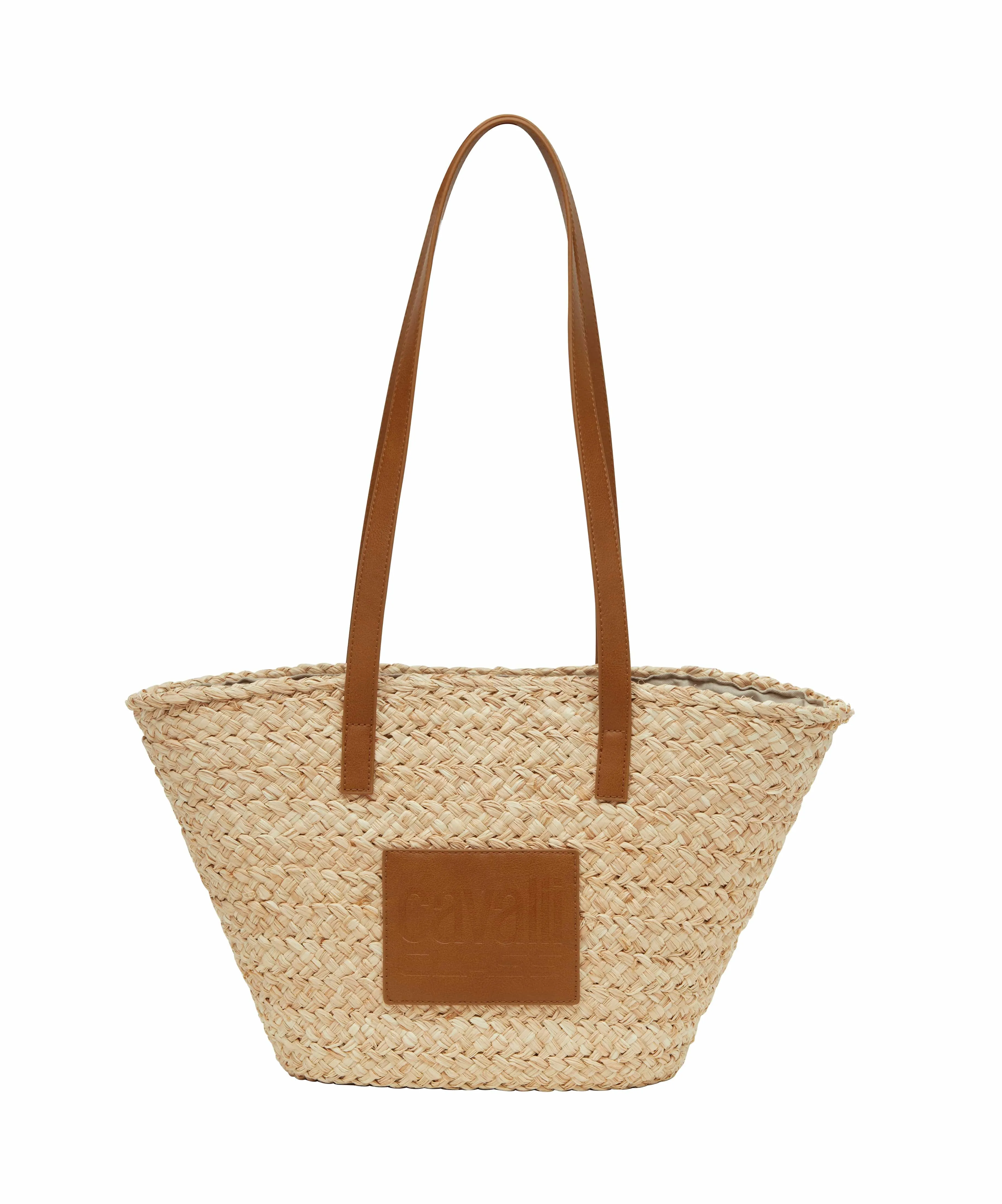 Cavalli Class CERVINIA Natural/Brown Medium Straw Beach Tote Bag