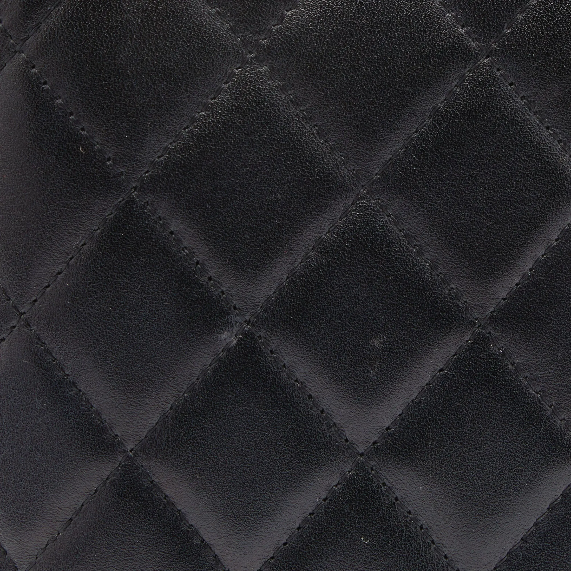 Chanel Black Quilted Leather Cambon Ligne Yen Long Wallet