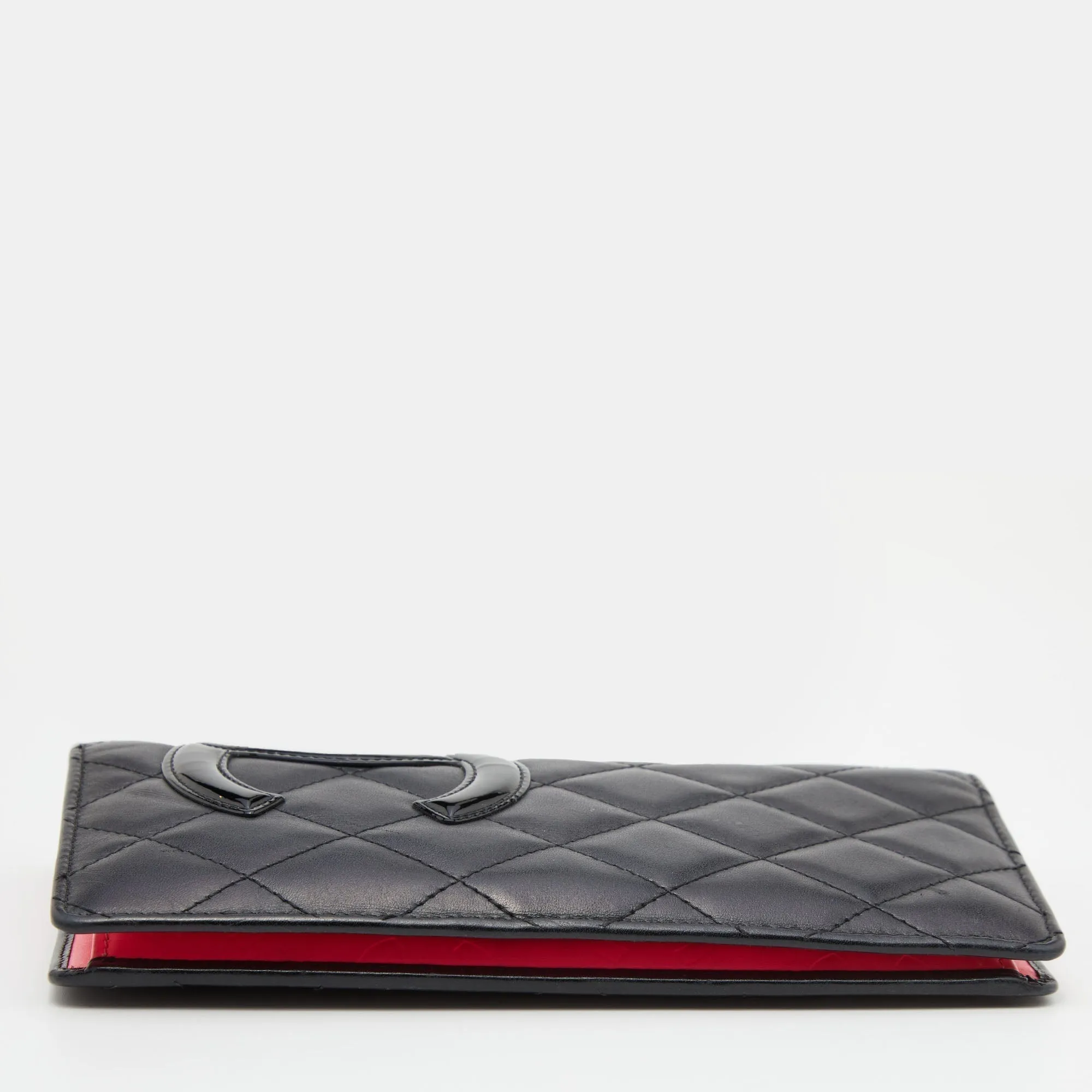 Chanel Black Quilted Leather Cambon Ligne Yen Long Wallet