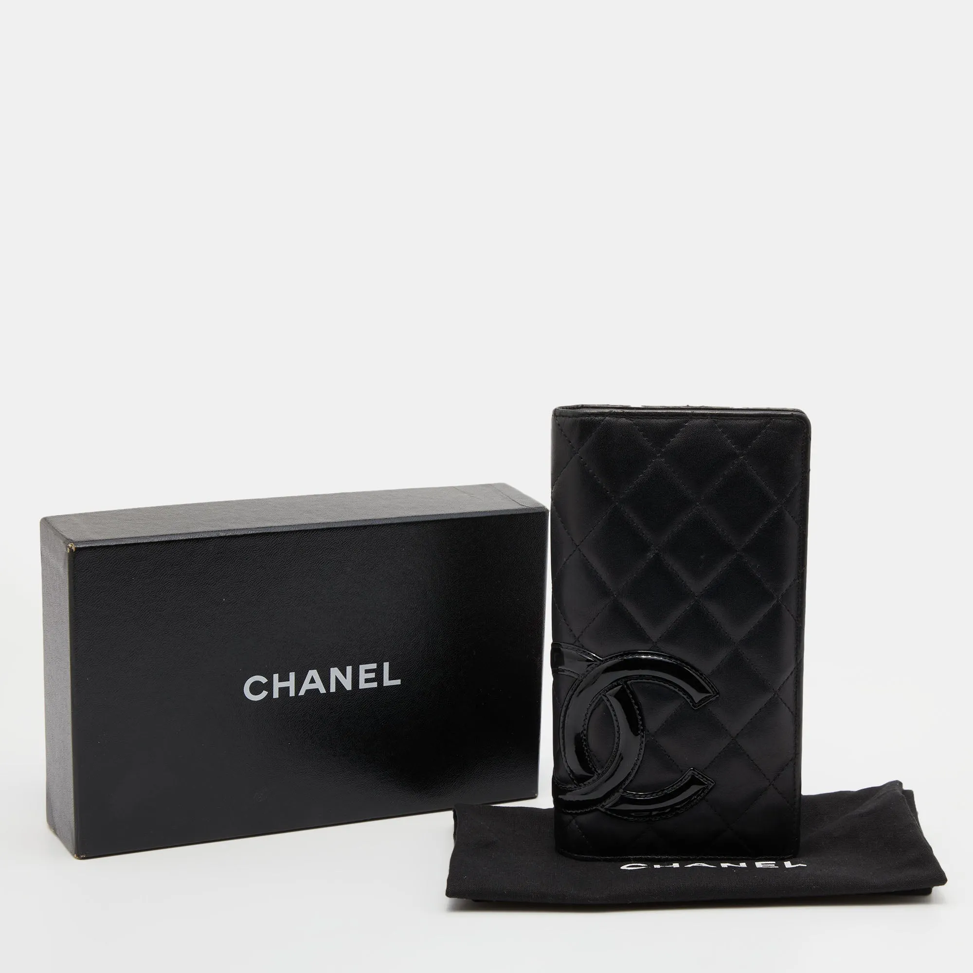 Chanel Black Quilted Leather Cambon Ligne Yen Long Wallet