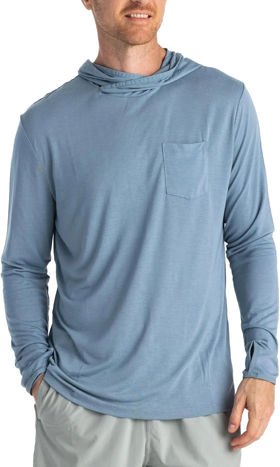 Free Fly Men's Lightweight Hoodie - UPF 20  Sun Protection Moisture Wicking, Breathable Bamboo Viscose Outdoor Shirt for Men