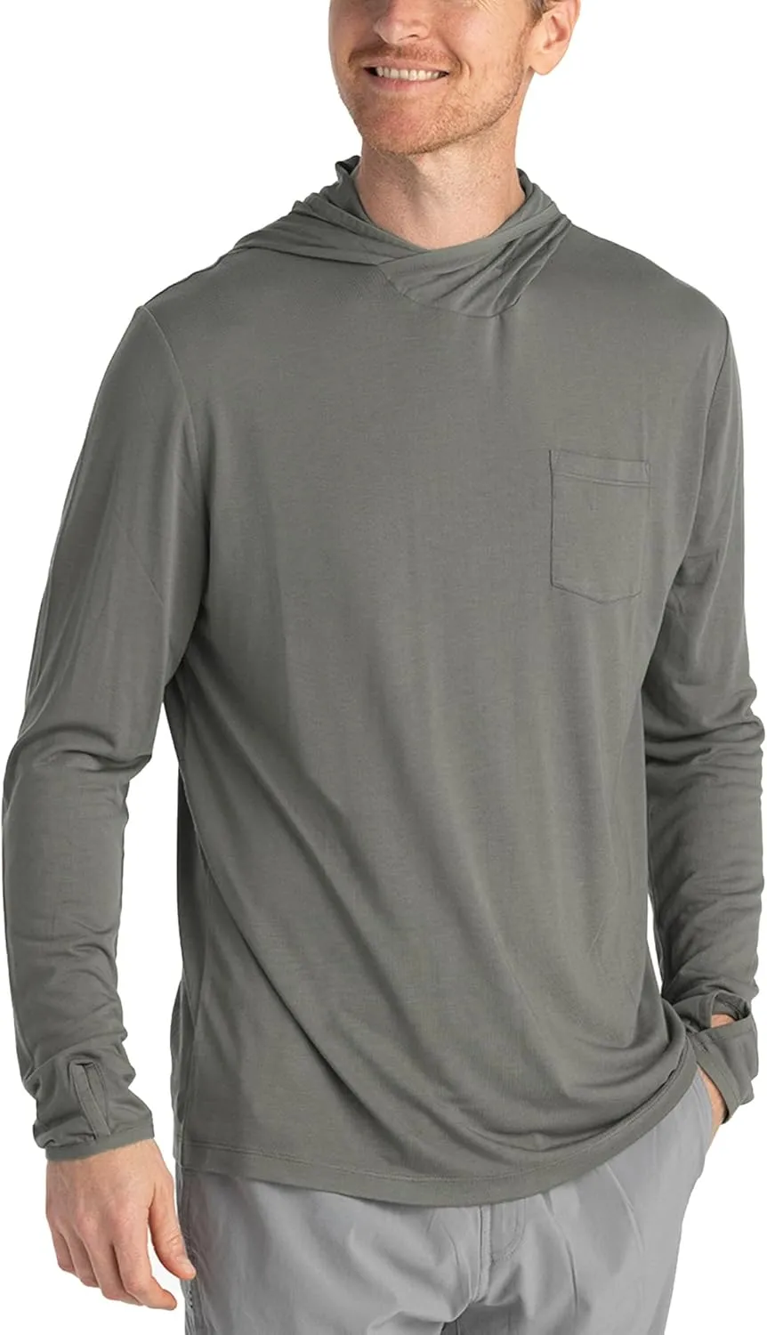 Free Fly Men's Lightweight Hoodie - UPF 20  Sun Protection Moisture Wicking, Breathable Bamboo Viscose Outdoor Shirt for Men