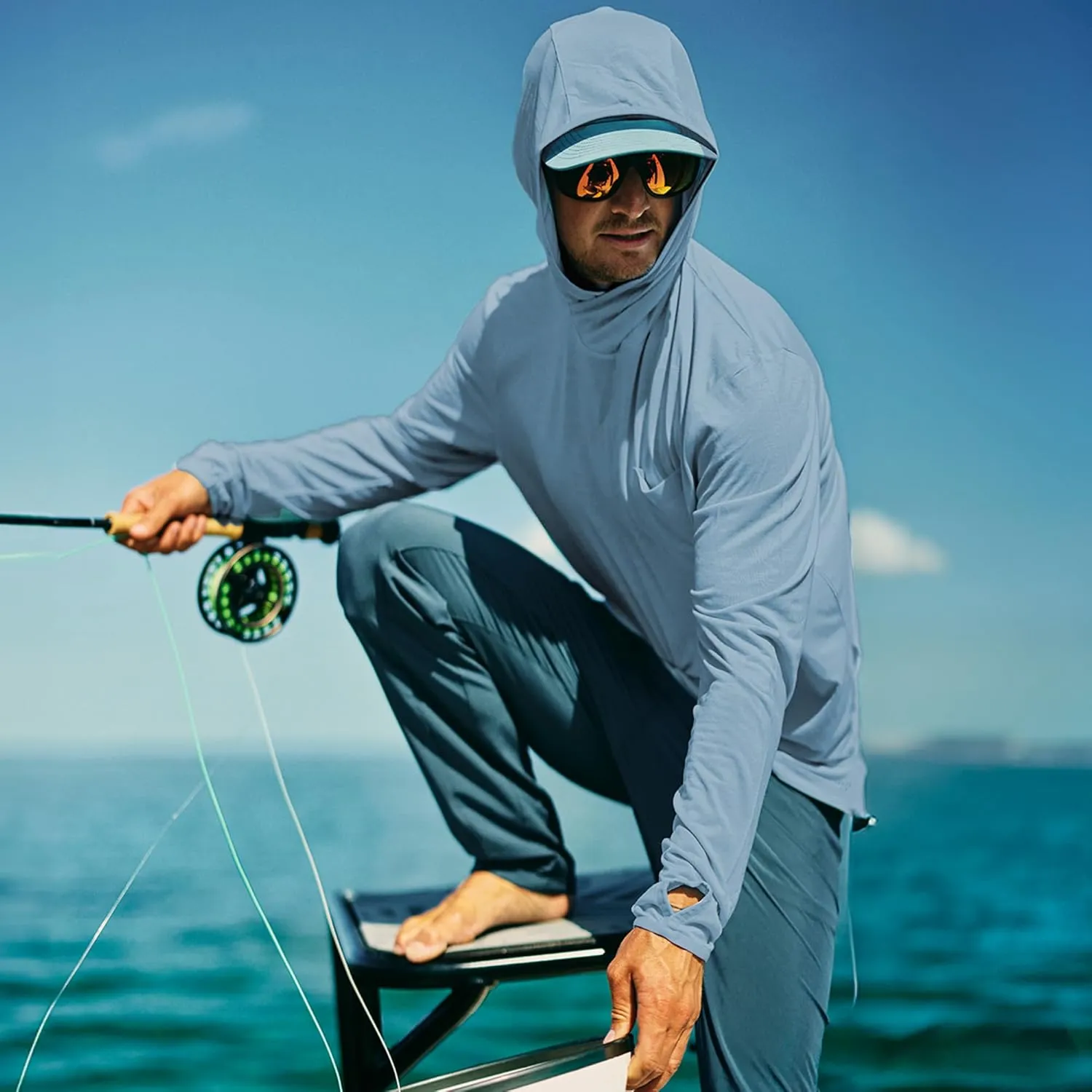 Free Fly Men's Lightweight Hoodie - UPF 20  Sun Protection Moisture Wicking, Breathable Bamboo Viscose Outdoor Shirt for Men