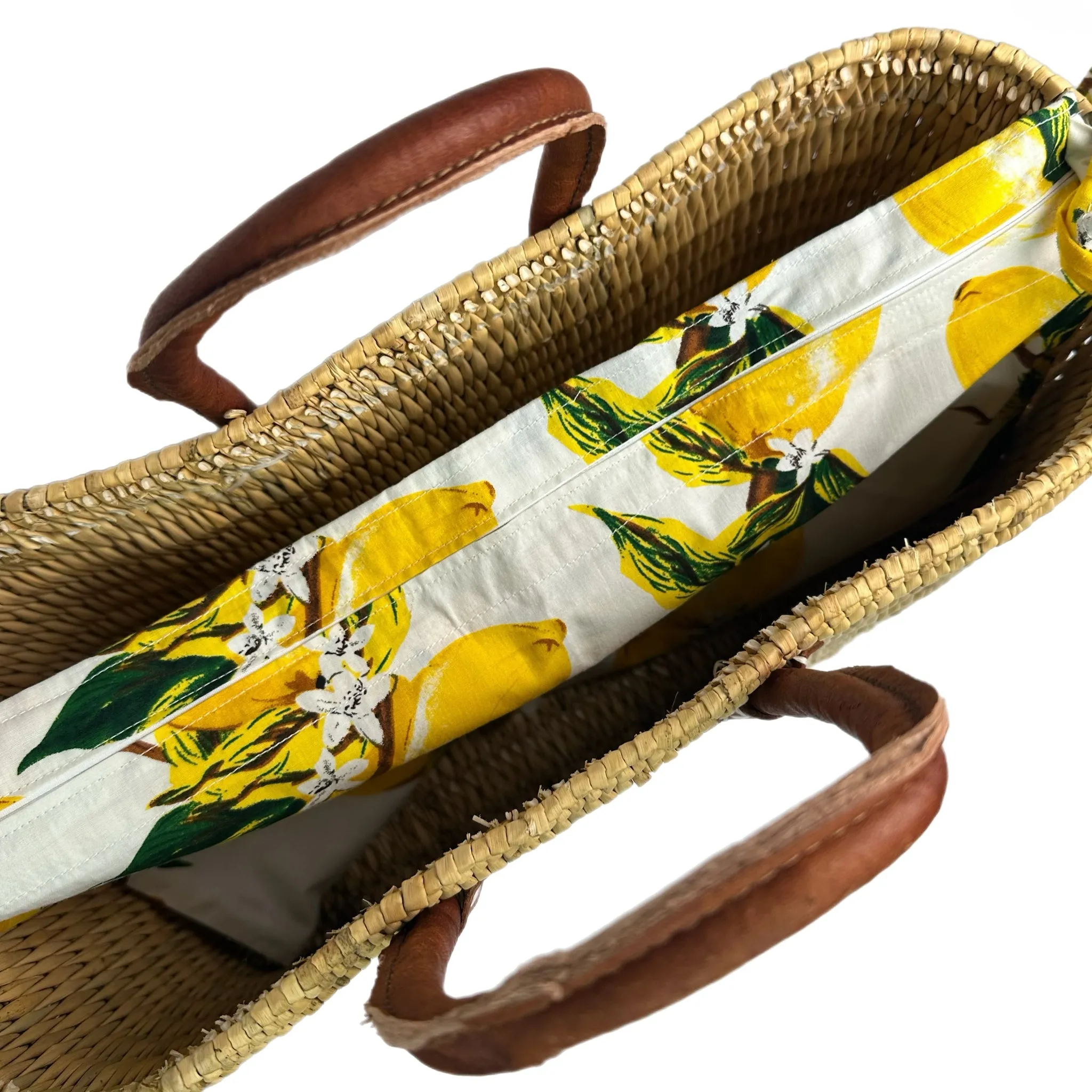Lilliana Home In The Hamptons Leather Handle Reed Bag