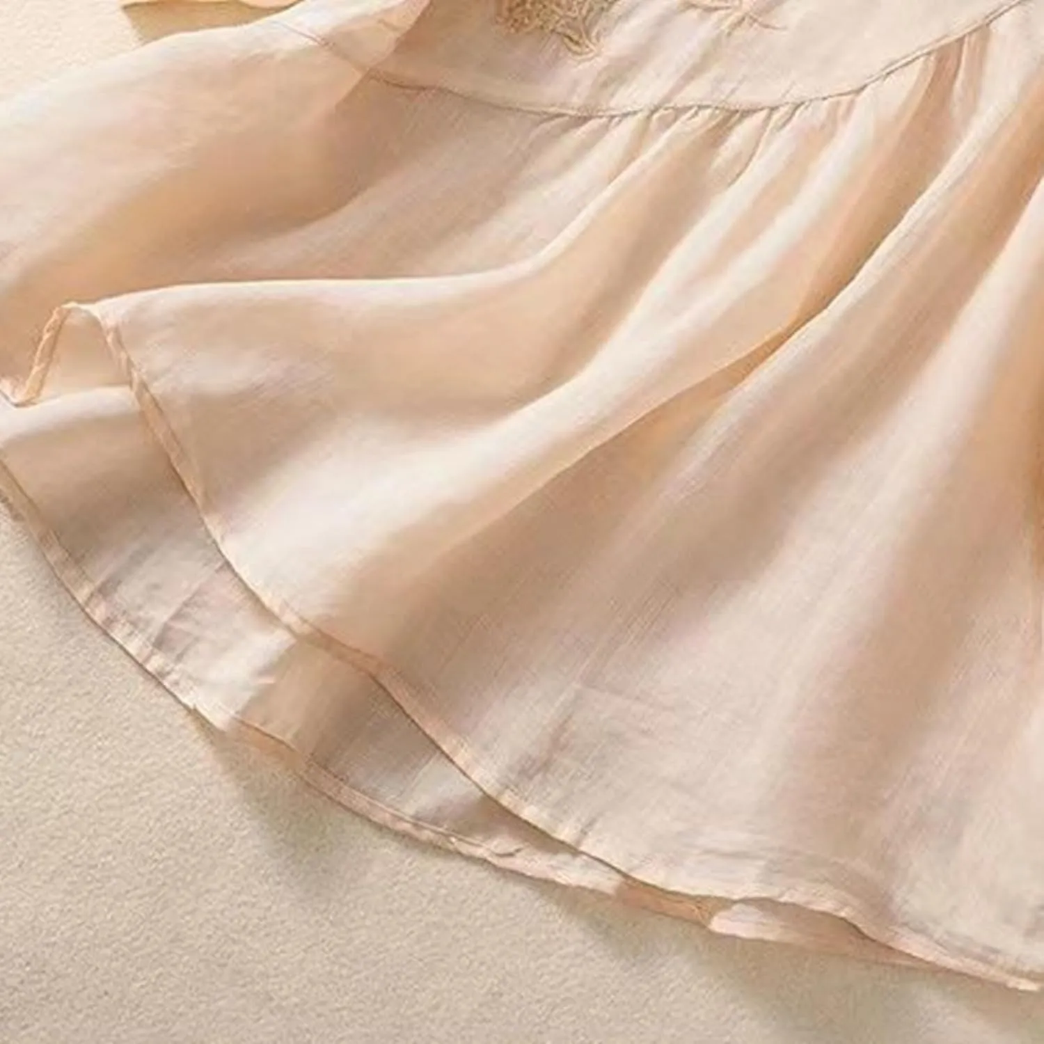 Linen Shirts for Women Crewneck Retro Blouses Boho Summer Tee Shirt Long Sleeve Loose Tunic Tops