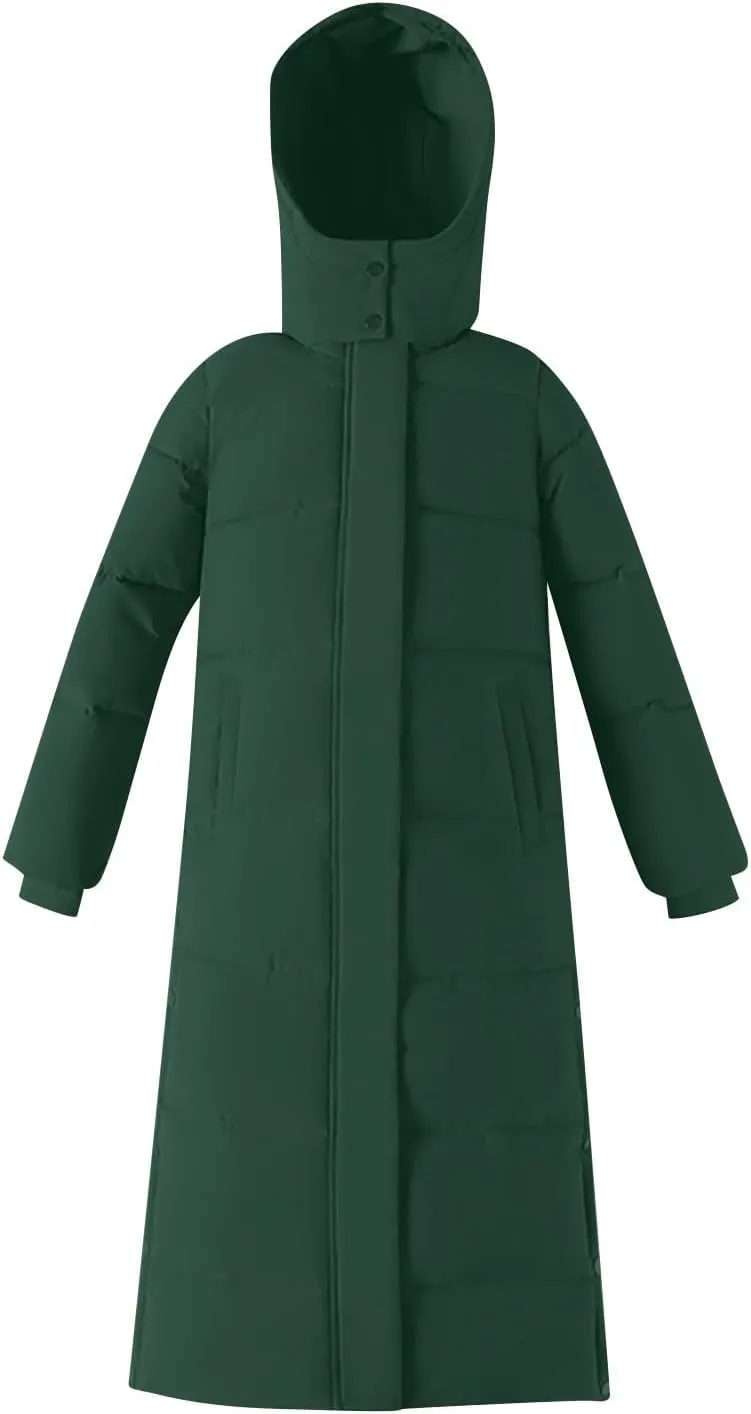 Long Puffer Coat Women Ankle Length Parka Long Down Jacket 2024 Thermal Puffer Trendy Jacket Thick Warm Quilted Coat