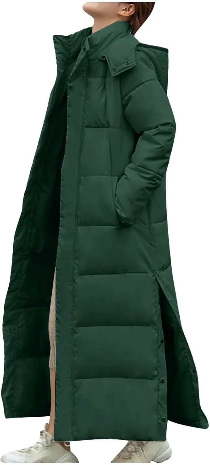Long Puffer Coat Women Ankle Length Parka Long Down Jacket 2024 Thermal Puffer Trendy Jacket Thick Warm Quilted Coat