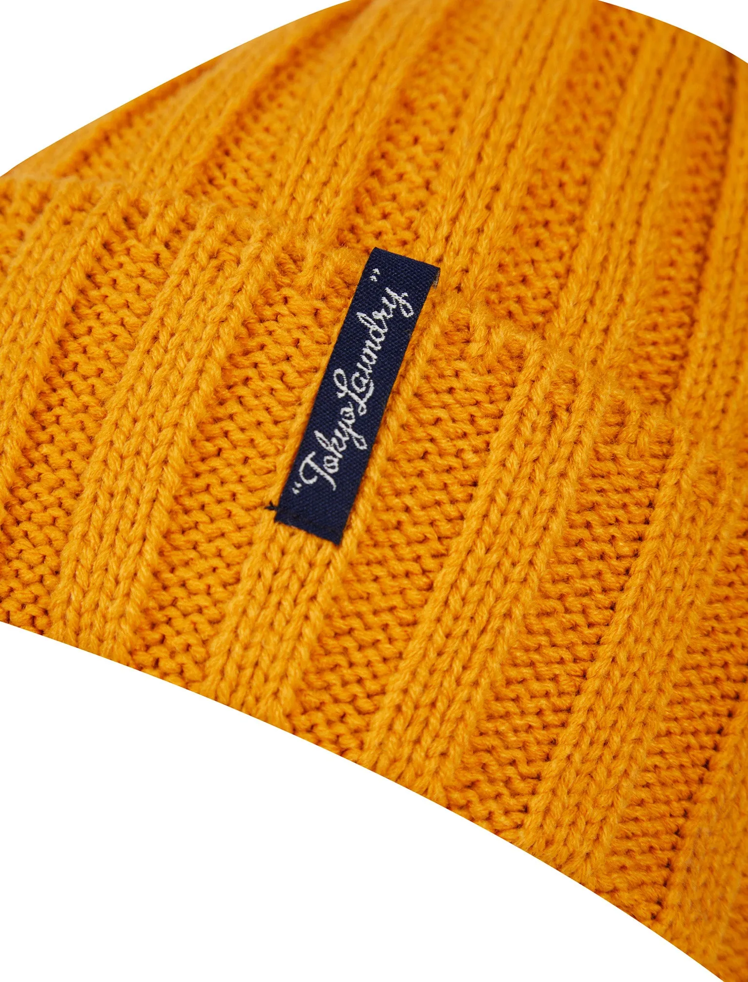 Men's Arnkell Chunky Ribbed Knit Beanie Hat in Golden Glow - Tokyo Laundry