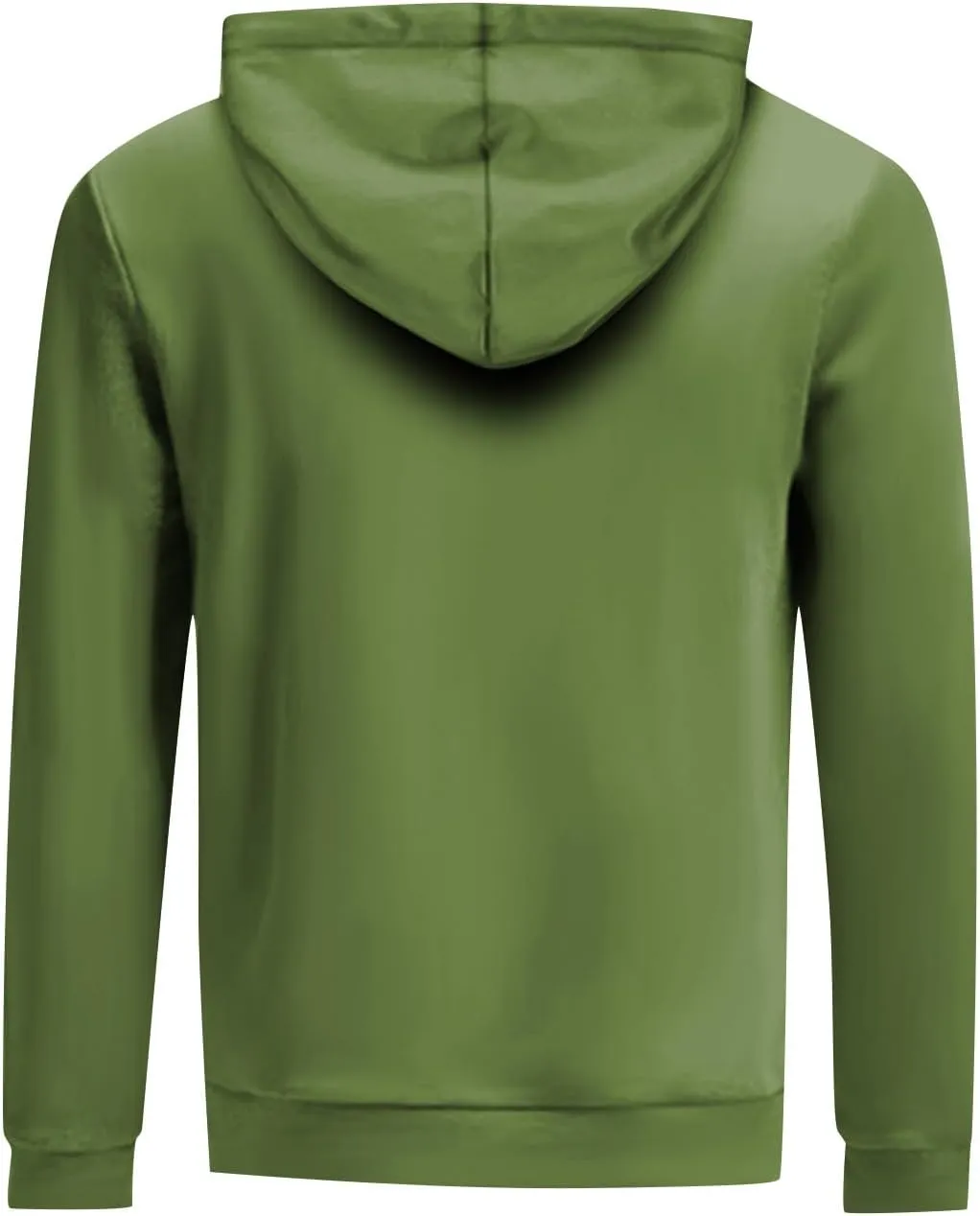 Men's Solid Color Plush Warm Hoodies Fleece Casual Pullover Pocket Autumn Winter Sweatshirt Coat