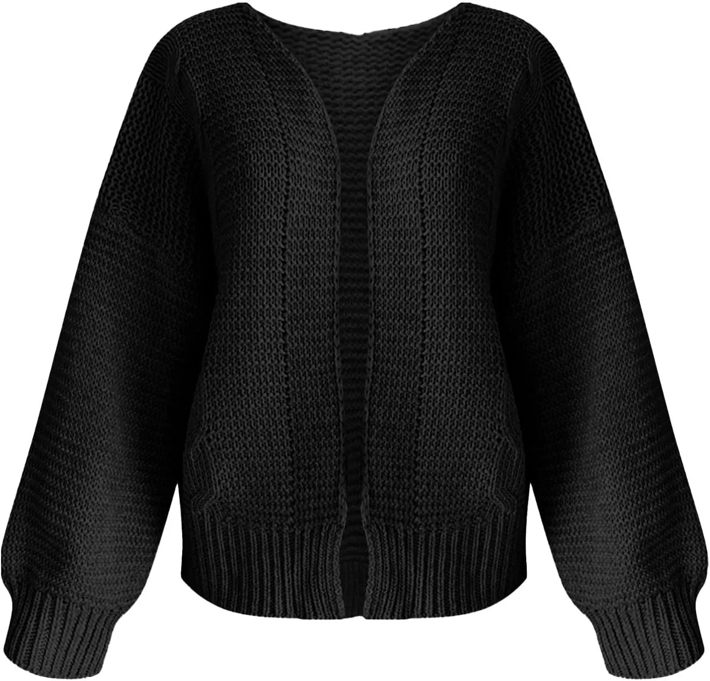 Oversized Cardigan Sweater Women Lightweight Cable Knit Open Front Cardigan Baggy Lantern Sleeve Chunky Sweaters Coat