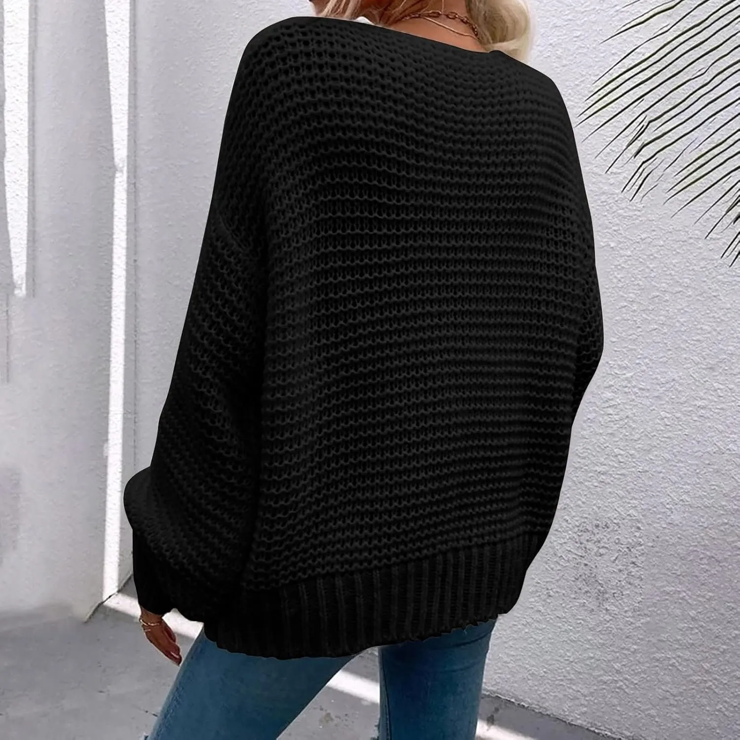 Oversized Cardigan Sweater Women Lightweight Cable Knit Open Front Cardigan Baggy Lantern Sleeve Chunky Sweaters Coat