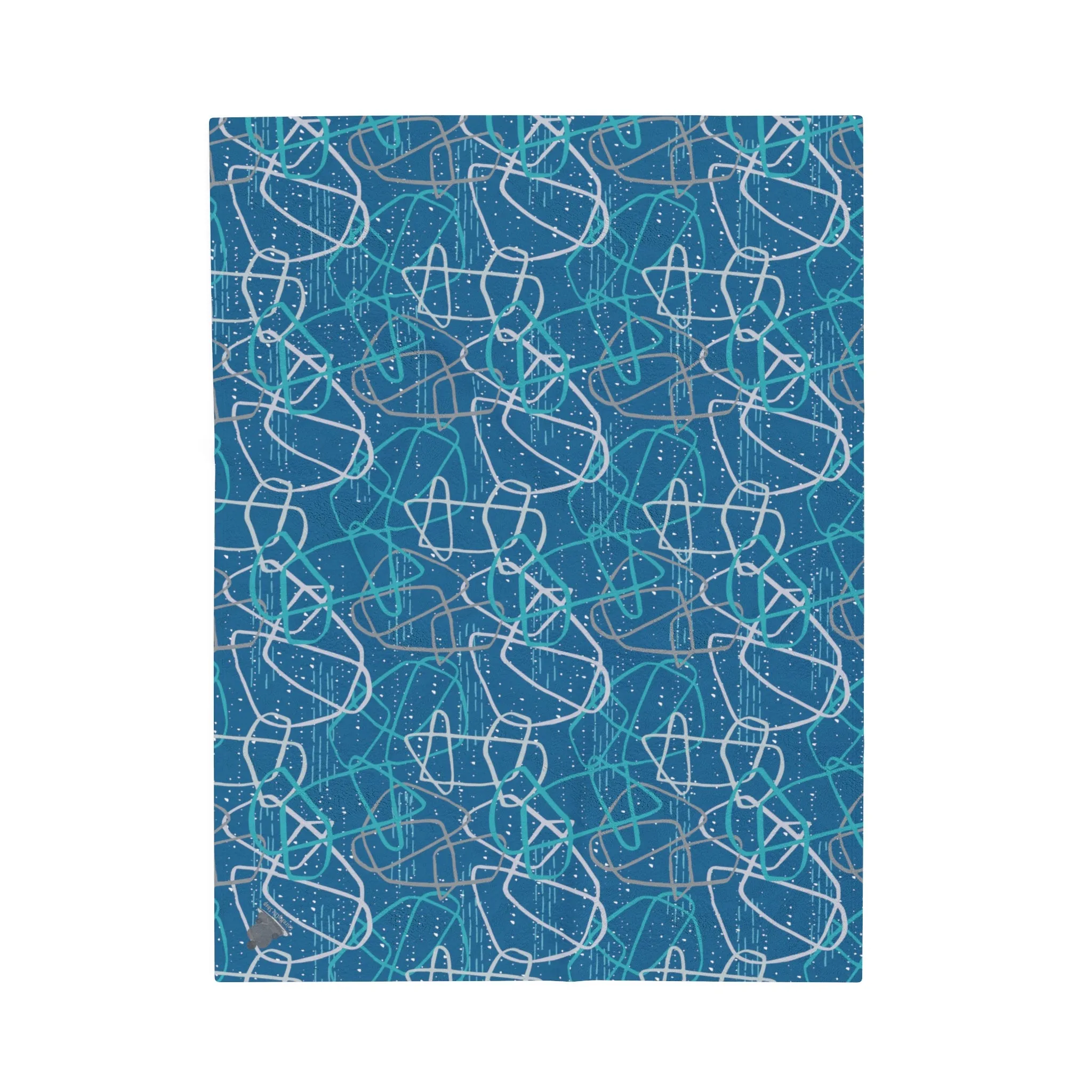 "Life's Not Linear" Graphic, UltraPlush Blanket in Dark Blue