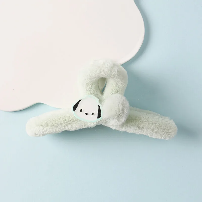 Sanrio Character Face Decor Plush Hair Claw