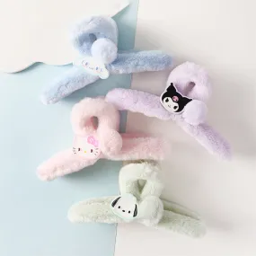 Sanrio Character Face Decor Plush Hair Claw