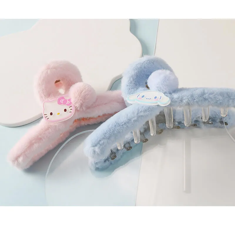 Sanrio Character Face Decor Plush Hair Claw