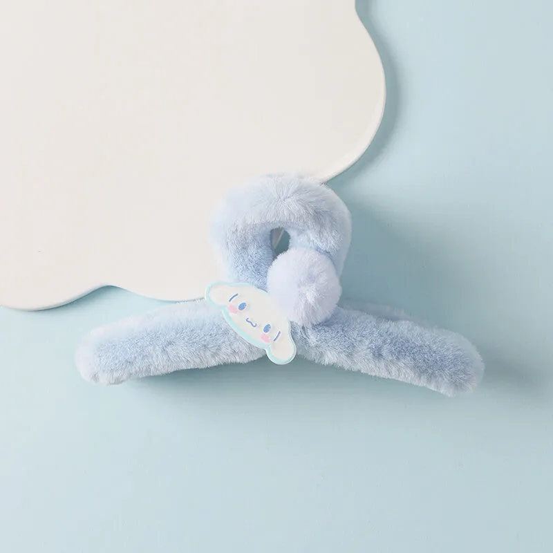 Sanrio Character Face Decor Plush Hair Claw