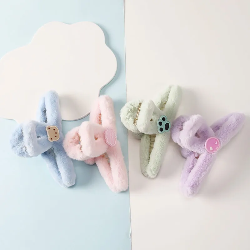Sanrio Character Face Decor Plush Hair Claw
