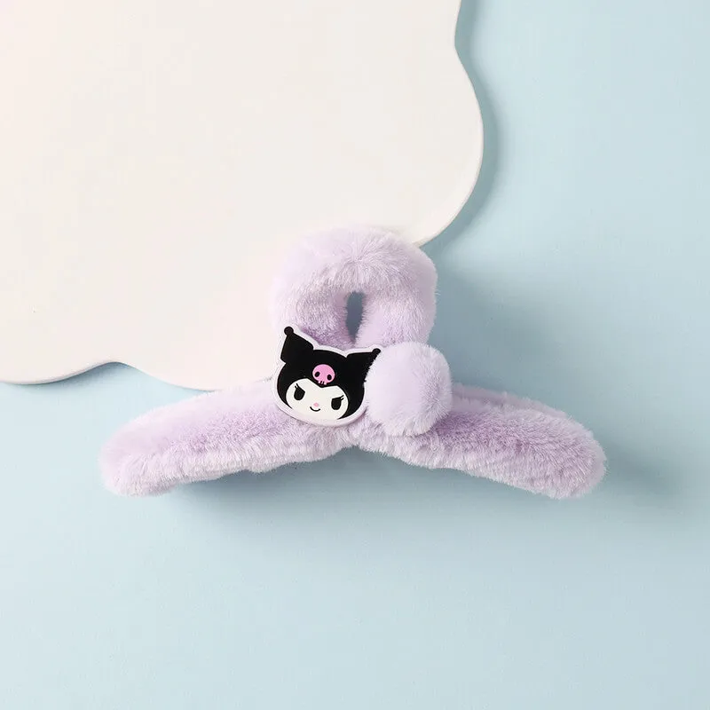 Sanrio Character Face Decor Plush Hair Claw