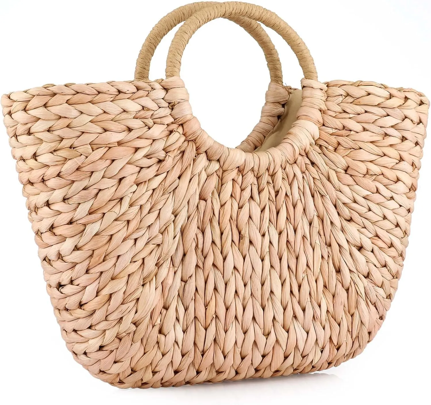 Summer Rattan Bag for Women Straw Hand-woven Top-handle Handbag Beach Sea Straw Rattan Tote Clutch Bags