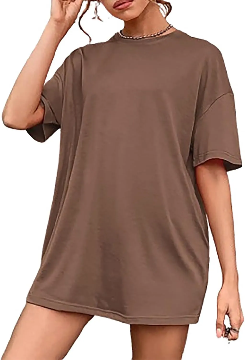 Women Oversized T Shirts Dress Loose Fit Crewneck Short Sleeve Tops Summer Casual Short Dress 2025 Y2K Basic Fashion Sundress