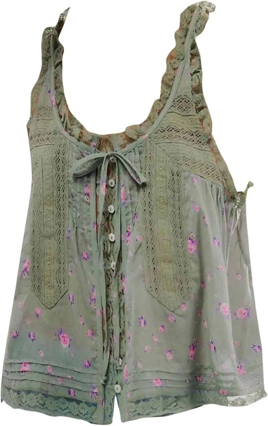 Womens Summer Lace Camisole Tank Tops V-Neck Sleeveless Babydoll Tops Casual Cute Going Out Vacation Y2k T-Shirts